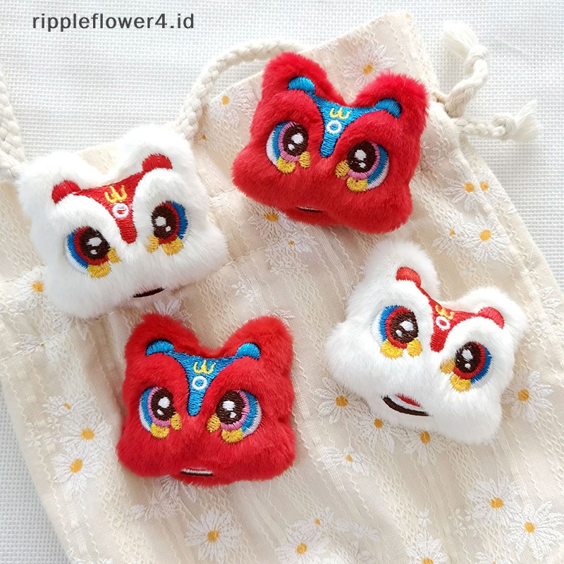 {rippleflower4.id} Kartun Mewah Tahun Baru lion rising Bros Hiasan Kepala Aksesoris bunny bear DIY Pakaian Syal Topi Aksesoris~