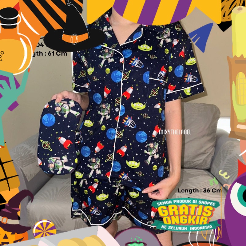 Baju tidur alien toy story buzz piyama - Baju tidur wanita, baju tidur jumbo, baju tidur wanita dewa