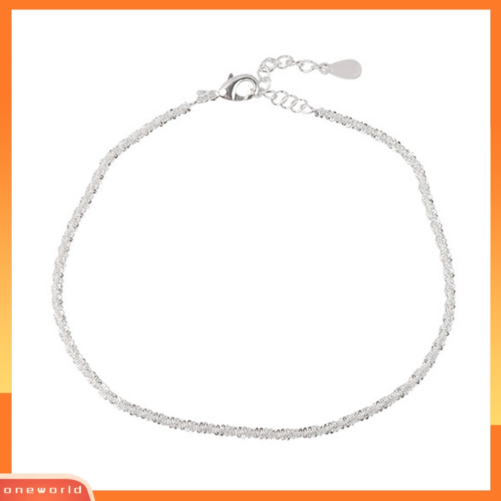 [WOD] 1pc Gelang Kaki Berkilau Dipanjangkan Rantai Anti Karat Dapat Disesuaikan Indah Hias Tipis Minimalis Shiny Chain Anklet Wanita Perhiasan