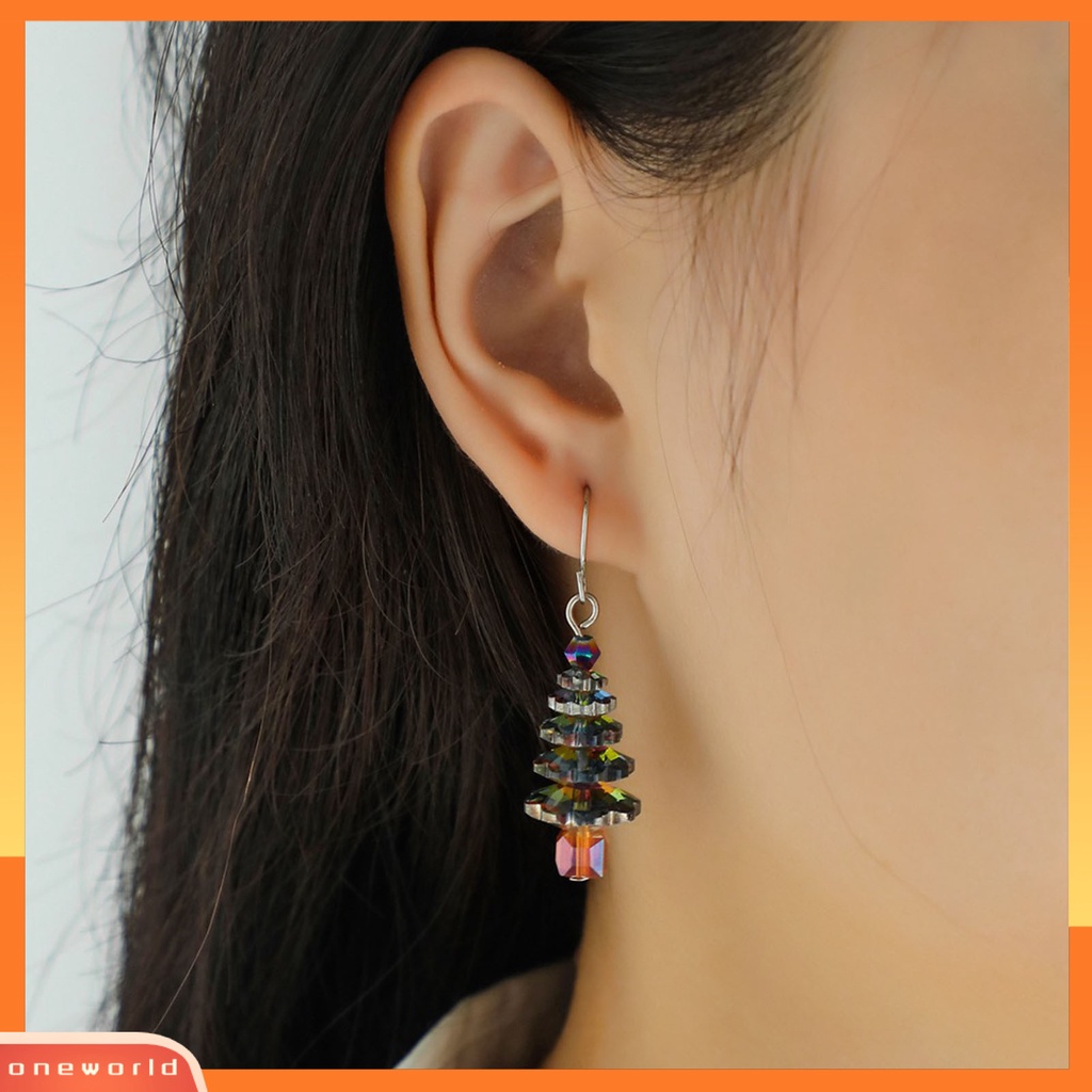 [WOD] Anting Menjuntai Nordic Pengerjaan Halus Bergaya Pohon Natal Kait Anting Kalung Untuk Gadis