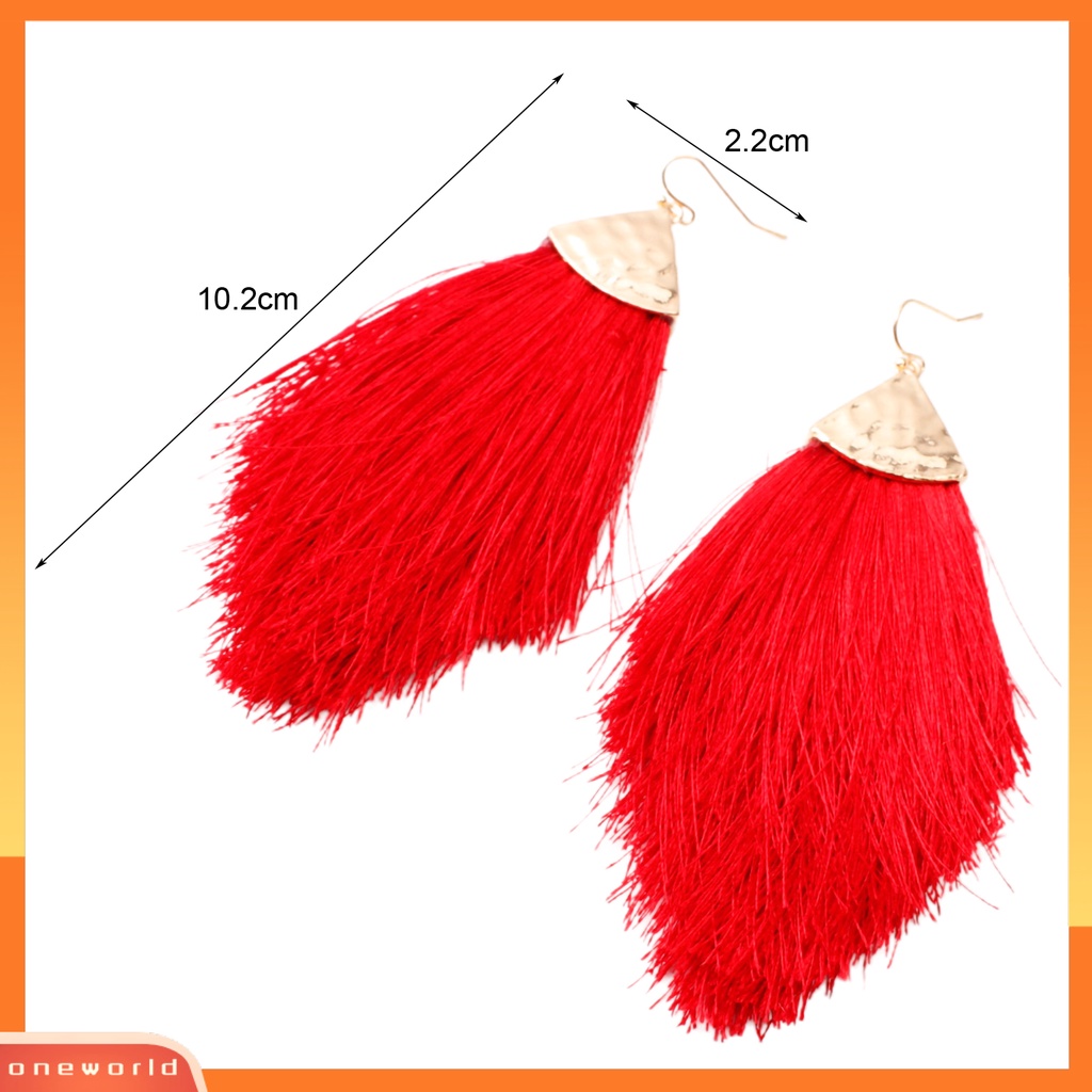 [WOD] 1pasang Anting Wanita Rumbai Gaya Bohemia Fringe Anting Drop Ringan Untuk Pakaian Sehari-Hari