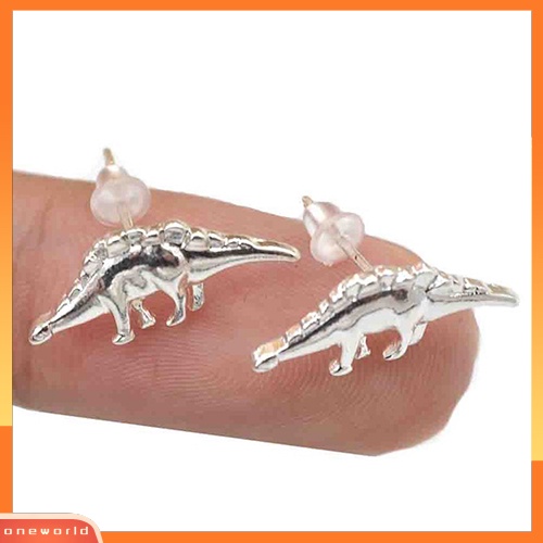 [WOD] 3pasang Wanita Vintage Punk Hewan Dinosaurus Bentuk Telinga Tindik Giwang Anting