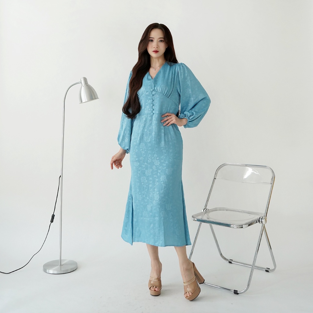 Alicia Couture - Cassandra Dress - Vintage Midi Dress - Dress Wanita Korean Style