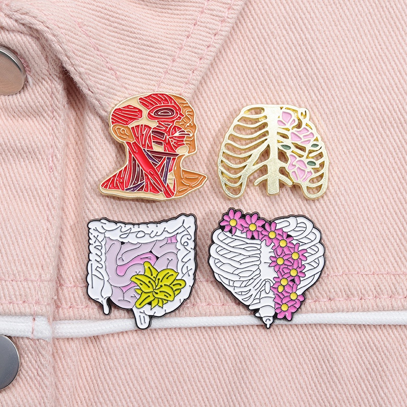 Organ Otak Jantung Enamel Pin Bros Anatomi Medis Bros Kerah Lencana Gothic Perhiasan Hadiah Untuk Teman Siswa