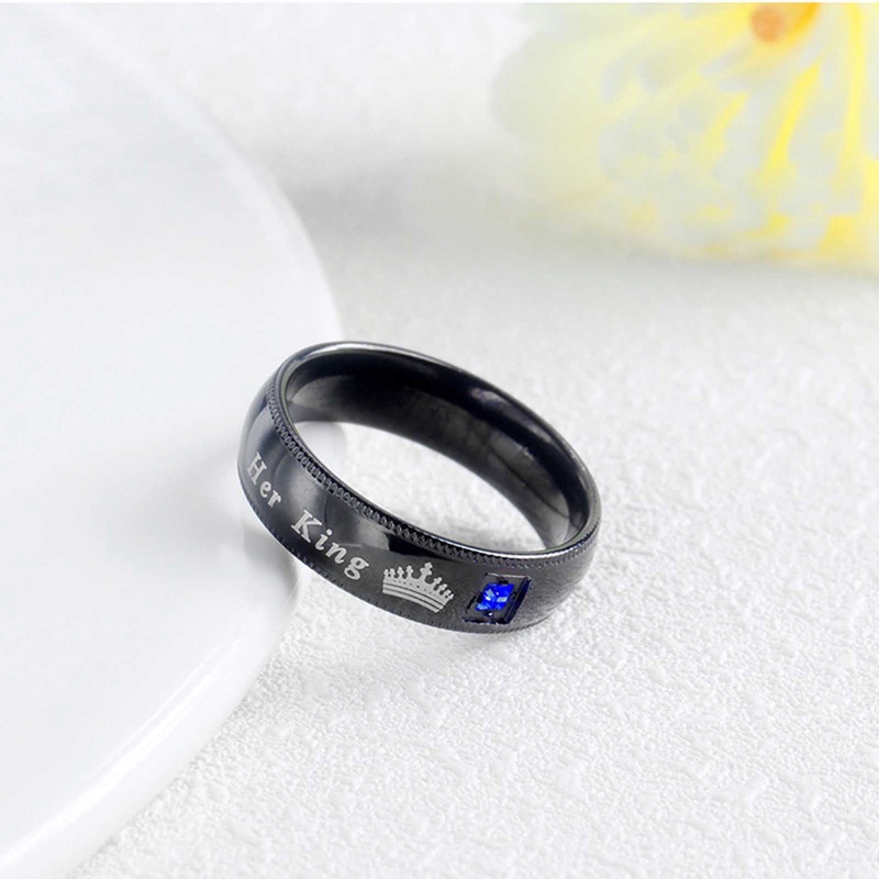 Fashion Couple Rings Her King His Queen Statement Rings Fashion Zirkon Mahkota Cincin Romantis Anniversary Pernikahan Band Ring