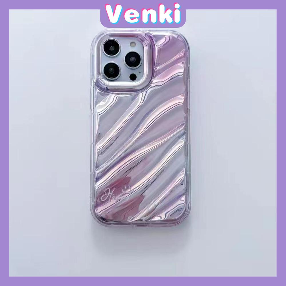 VENKI - iPhone Case untuk iPhone 11 Laser Reflektif Bening Phone Case TPU Soft Shockproof Airbag Case Senyum Sederhana Kompatibel dengan iPhone 14 13 Pro Max 12 Pro Max XR XR 7Plus 8Plus