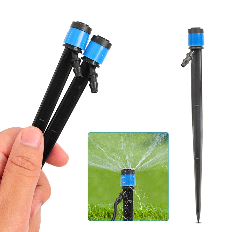 360° Sprinkler Adjustable Irigasi/ Plug-in Scattering Spray Dripper/ Nozzle Penyiram Tanaman Kebun