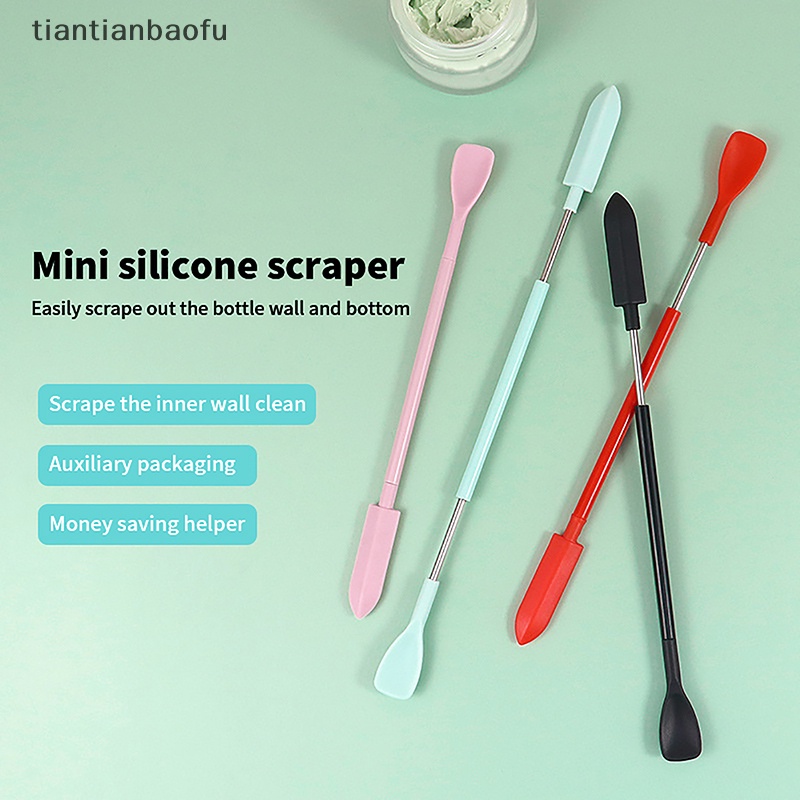 [tiantianbaofu] Scraper Silikon Mini Yang Dapat Ditarik Jam Deep Bottle Scraper Sendok Spatula Set Kitc Boutique