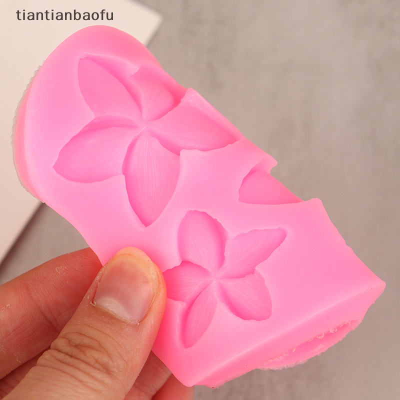 [tiantianbaofu] 1pc Plumeria Bunga Cetakan Silikon DIY Sugarcraft Fondant Kue Decorag Tools Butik