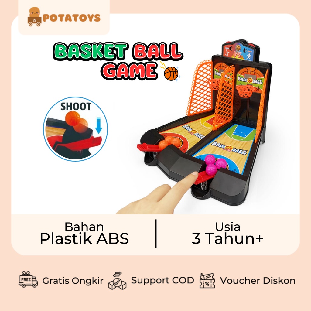 [ Potatoys ] Table Basket Ball Game Set / Mainan Mini Meja Bola Basket