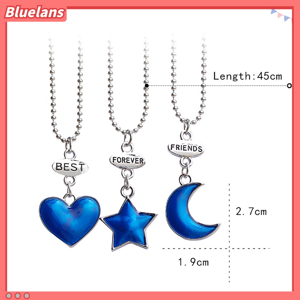 [BLS] 3pcs Kalung Wanita Bergaya Bentuk Hati Bahan Alloy Pacar Istri Kalung Rantai Untuk Pesta