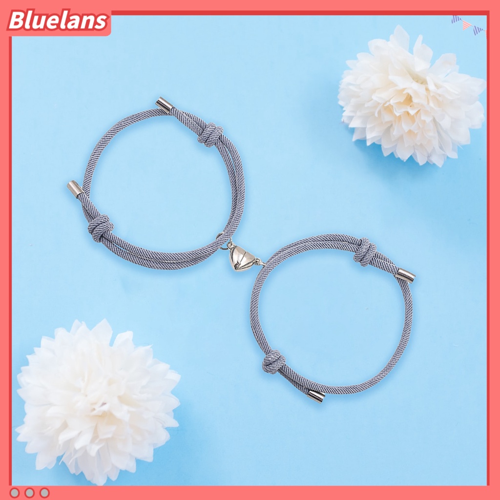 [BLS] 2pcs Gelang Cantik ic Adsorpsi Alloy Elegan Panjang Adjustable Fashion Bracelet Untuk Pacaran