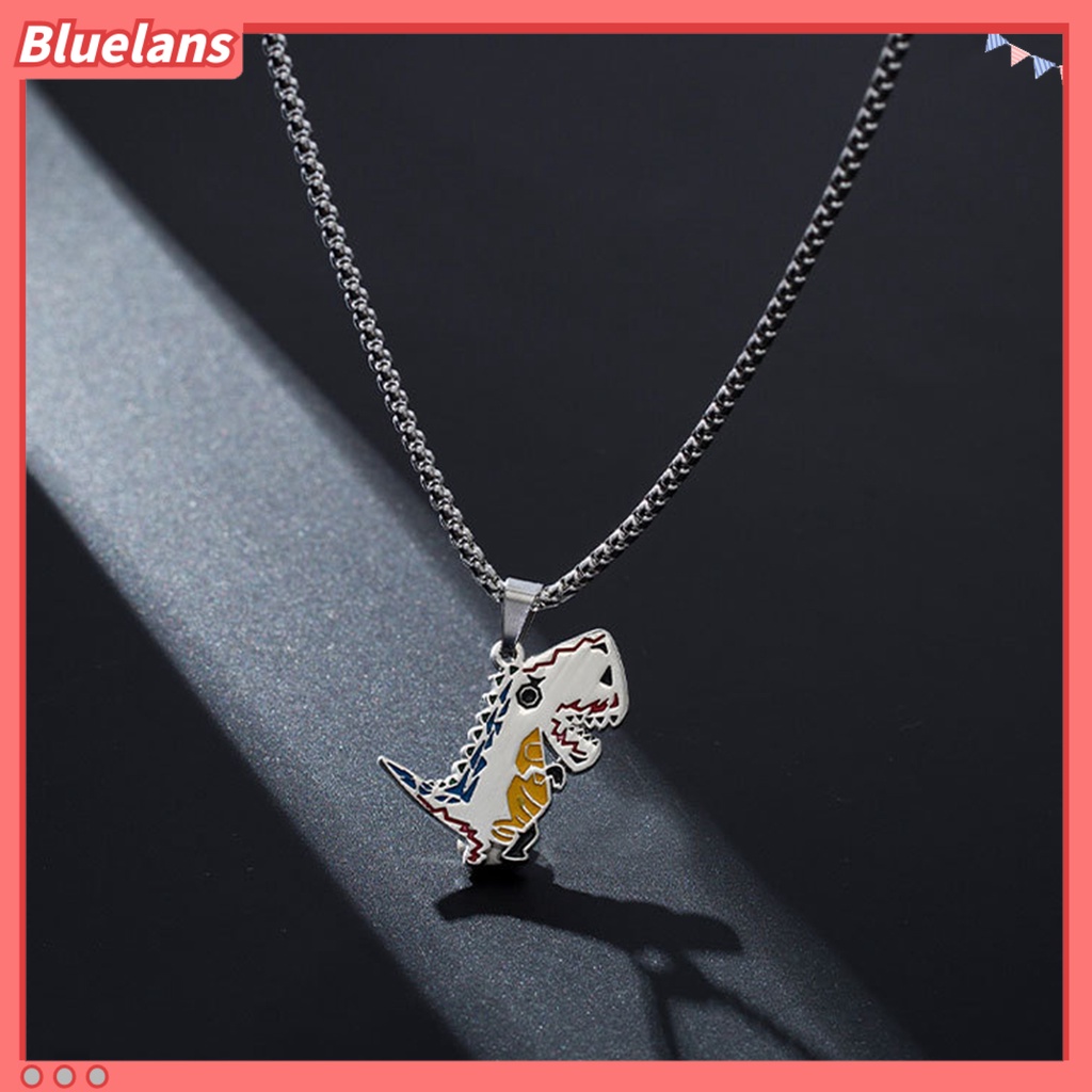 [BLS] Sweater Kalung Geometris Hewan Liontin Electroplating Anti-Karat Leher Ornamen Tahan Luntur Punk Lucu Dinosaurus Rantai Kalung Perhiasan Aksesori