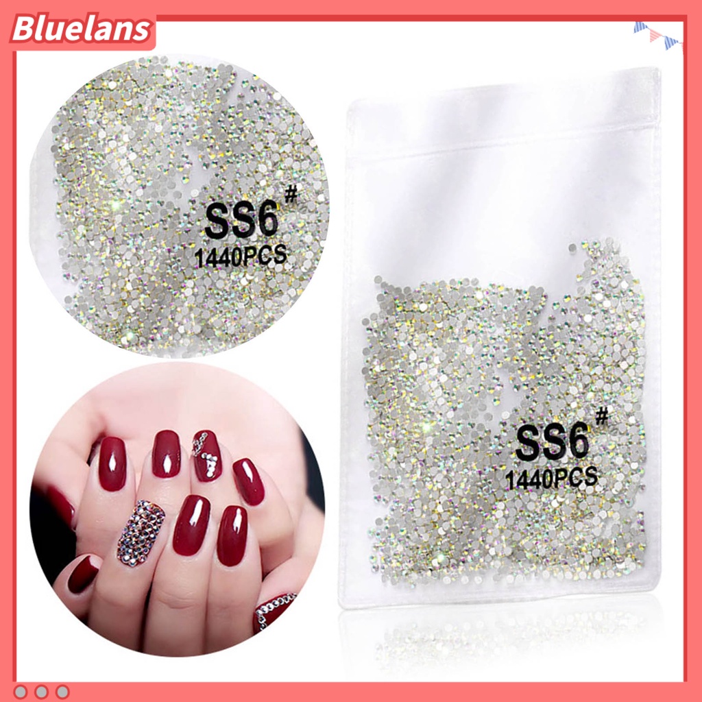 [BLM] 1440pcs Manicure Dekorasi DIY Mudah Di Aplikasikan Kuku Kaca Transparan Berlian Imitasi Flat Bottom Untuk Phone Case