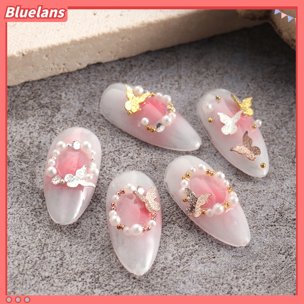 [BLM] 1kotak Dekorasi Kuku Bentuk Halus Tahan Luntur Logam 3D Kupu-Kupu DIY Nail Art Perhiasan Manicure Desain Perlengkapan Kecantikan