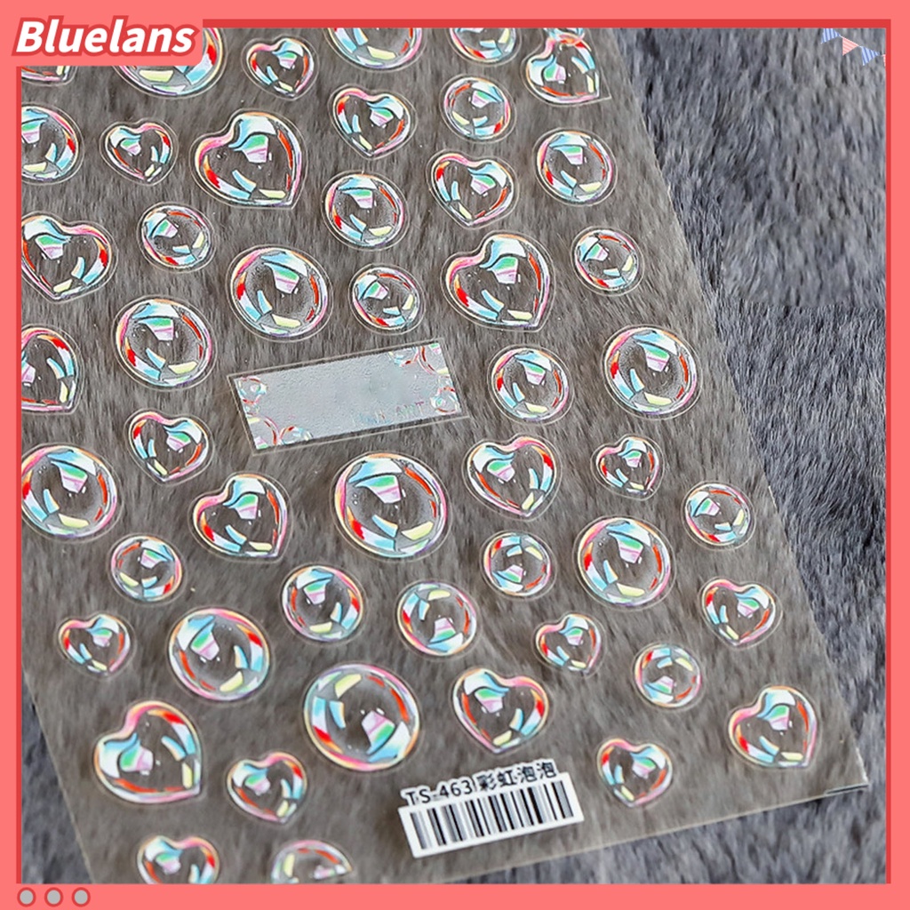 [BLM] Stiker Gelembung Kuku Ukiran Lem Belakang Ultra Tipis Lucu 5D Transparan Fashion Nail Art Design Sticker Untuk Manicure