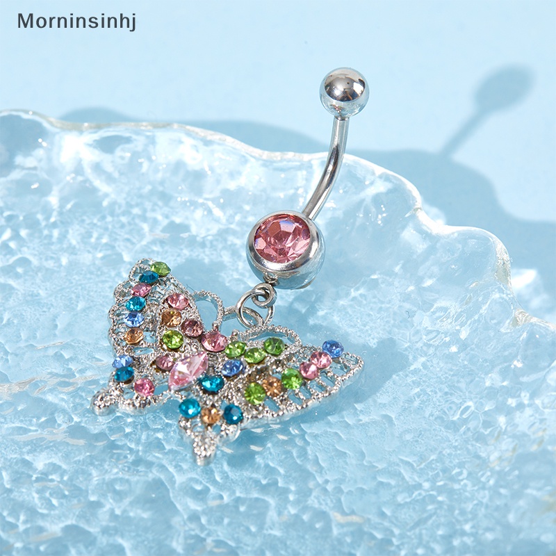 Mornin Colorful Butterfly Belly Navel Ring Stud Belly Button Rings Alloy Liontin Belly Bar Untuk Wanita Sexy Pusar Tubuh Perhiasan id