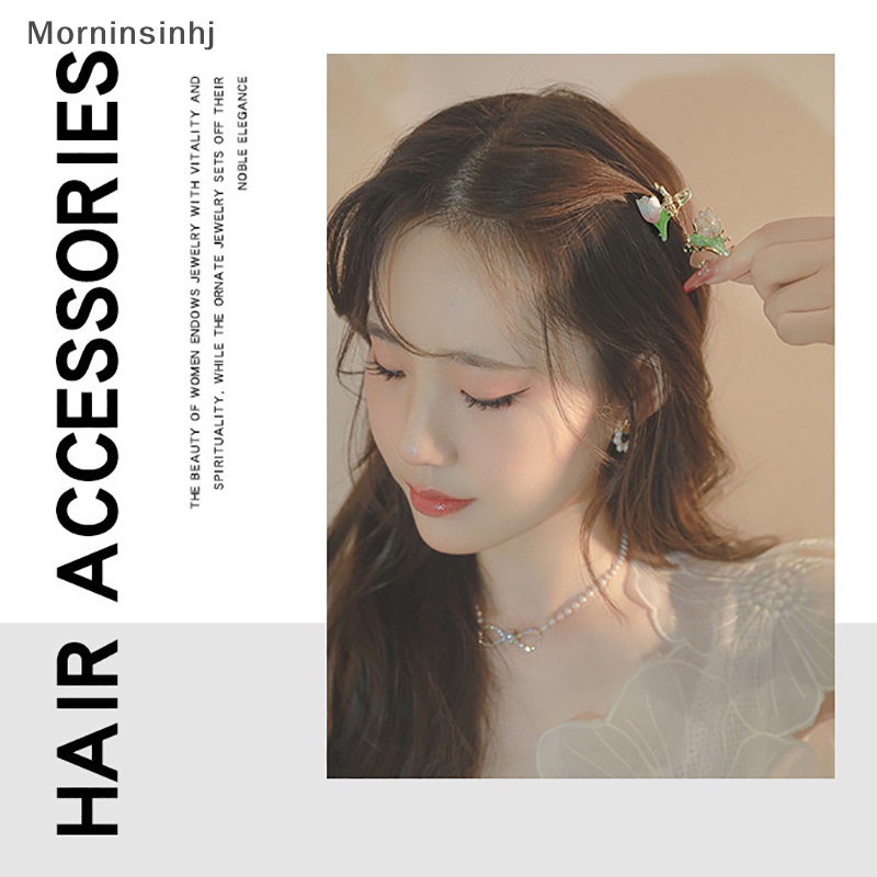 Mornin Jepit Rambut Kepiting Tulip Pink Fashion Wanita Lily of the Valley Flowers Hair Clips id