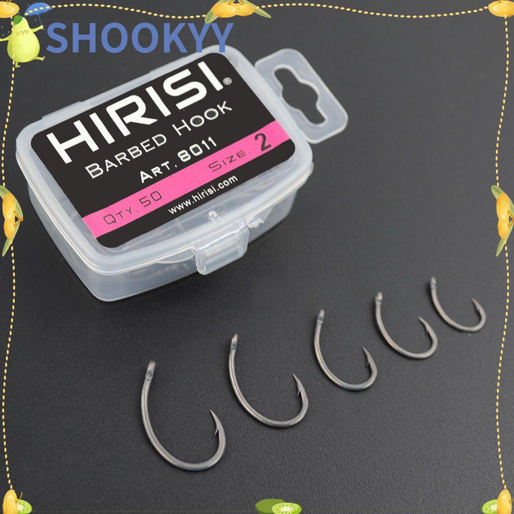 Chookyy 50Pcs Carp Hooks High Quality Lapisan Karbon Tinggi Aksesoris Memancing Ikan Bermata