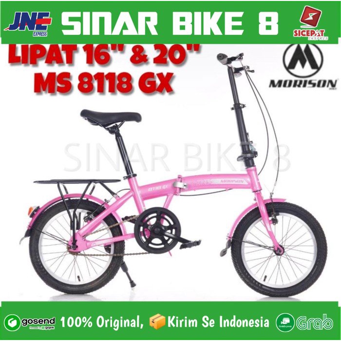 Sepeda Lipat ukuran 16 dan 20 Inch MORISON 8118 GX Boncengan Single Speed