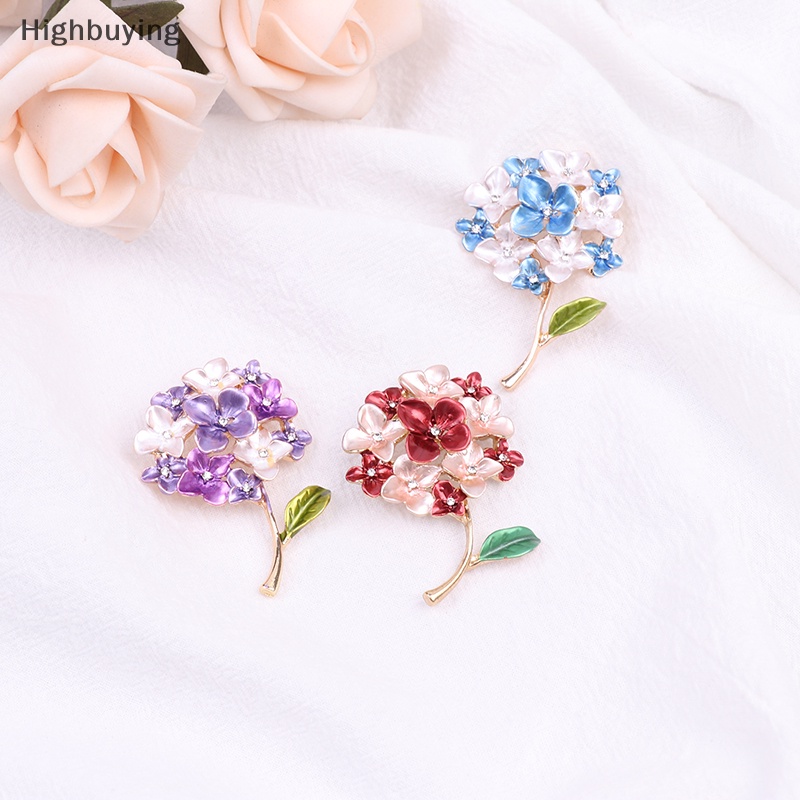 Hbid Kreatif Sastra Hydrangea Tanaman Bunga Bros Wanita Barat Pin Sweater Bros Perhiasan Aksesoris Glory