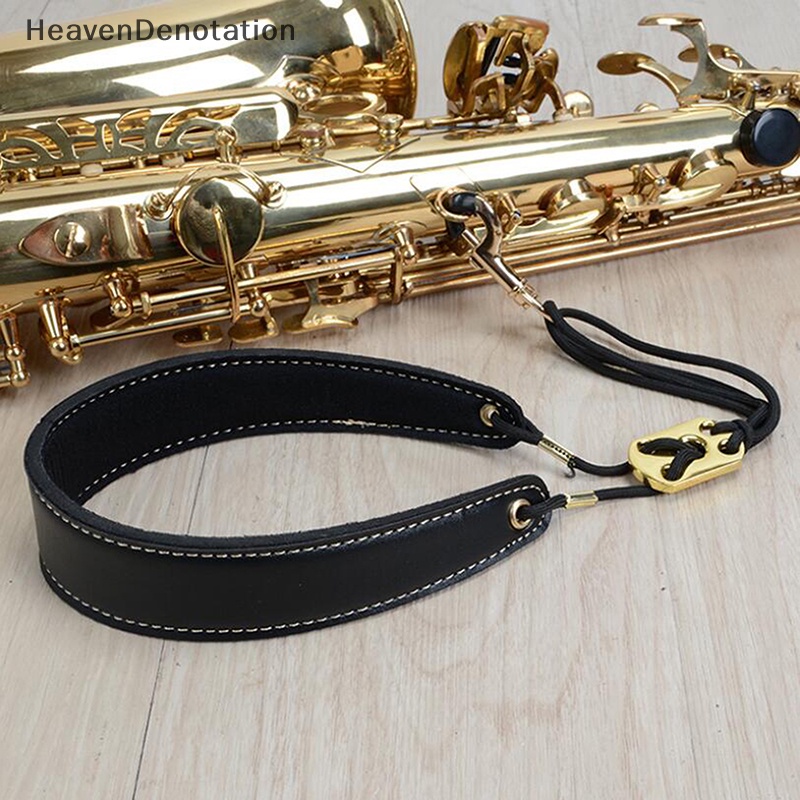 [HeavenDenotation] Adjustable Saxophone Neck Padded Leather Strap Sax Harness Tali Sabuk Gantung HDV