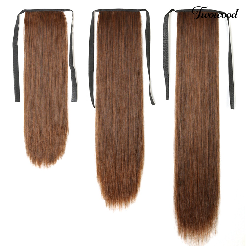 Twowood 45/55 /65cm Wanita Panjang Lurus Wig Ponytail Hair Extension Cosplay Sopak