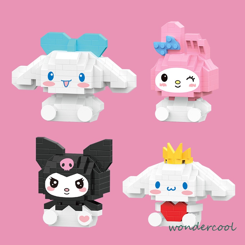 Mainan Balok Susun Sanrio kuromi Mainan Anak Mainan Edukasi DIY 3DPuzzle Nano Block-Won