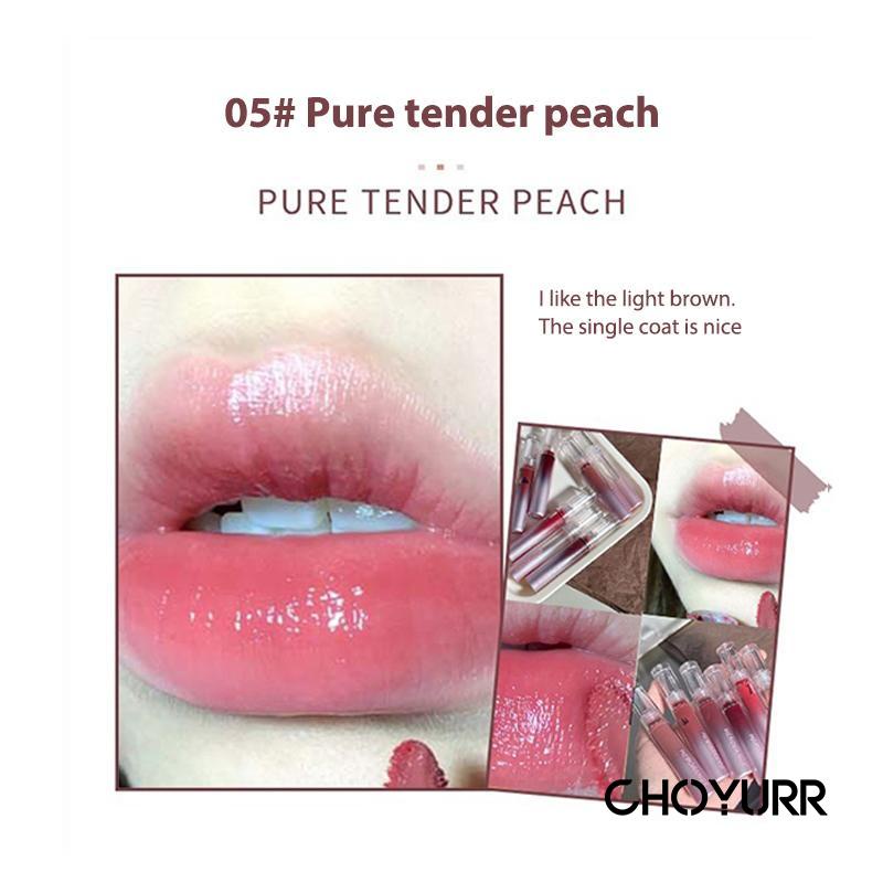 【COD】HERORANGE Lip Gloss Water Mirror Lipstik Tahan Lama Tahan Air 24 Jam Nourishing Pelembab-CH