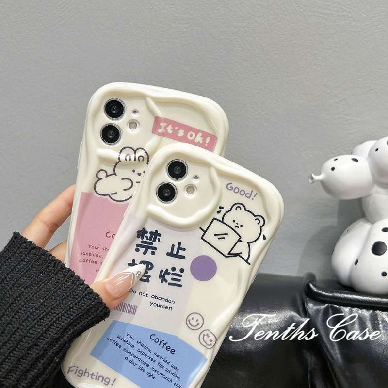 Untuk OPPO A17 A17K A57 A78 A77 A77s A76 A96 A16 A16s A15 A15s A54 A95 A94 A93 A53 A33 A32 A5 A9 2020 A3s A12e A7 A5s Reno 4F 5F 3D Tepi Gelombang Melengkung Gaya Pasangan Casing Ponsel