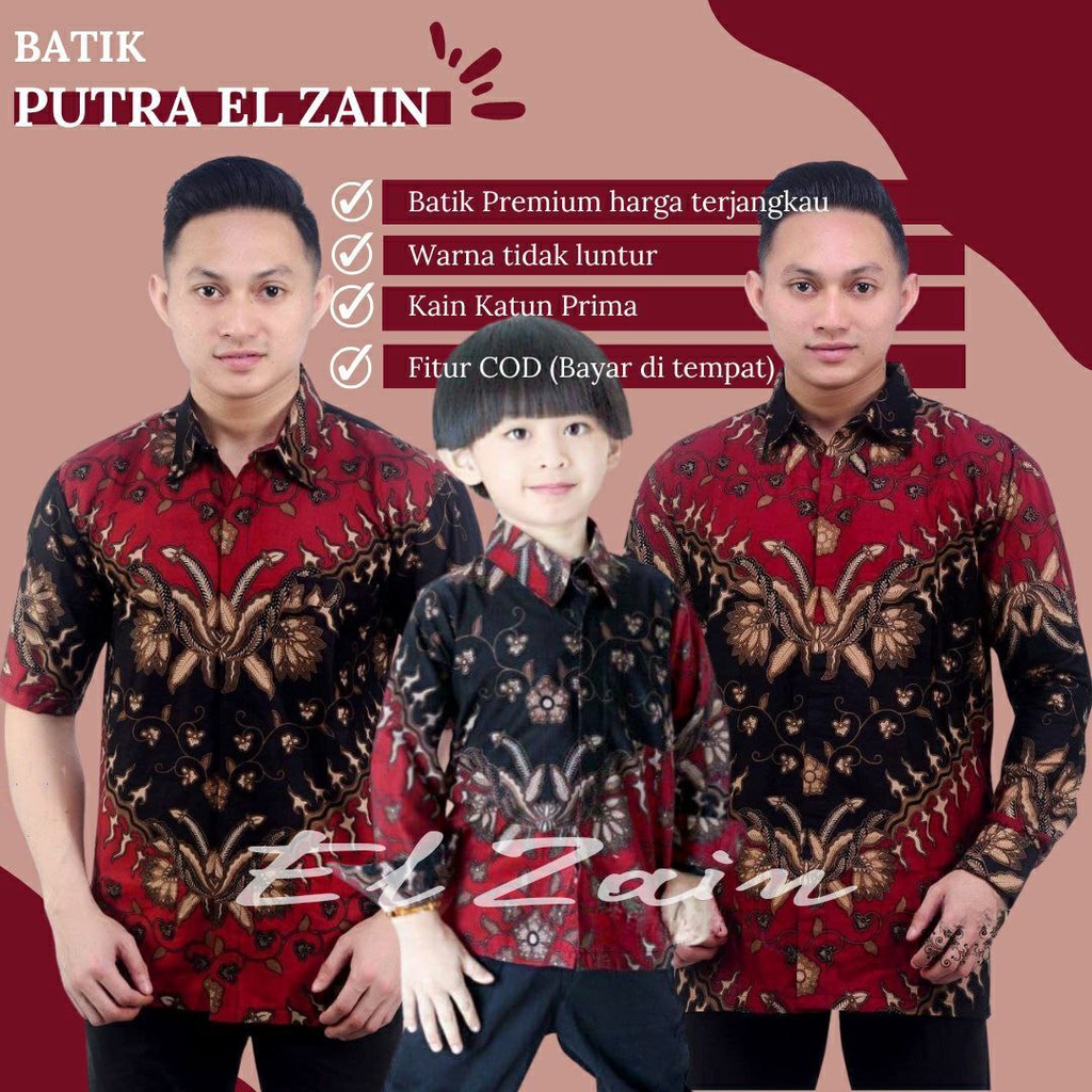Batik Keris Maron TERBARU Couple sweet || couple batik ayah dan anak cowok BATIK MERAH Batik Lengan 