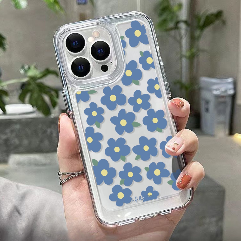 Case Bunga Kartun Untuk Oppo Realme C11 C15 C2 C20 C21 C21Y C25Y C30 C31 C35 C55 10 Pro 9i 9Pro Q5i V23 V11 Reno8 7 6 6Pro Find X5 X5Pro 4SE Akrilik Ruang TPU Penutup Belakang