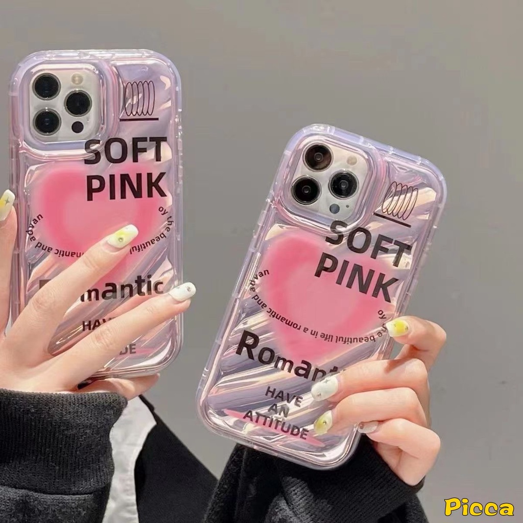 IPHONE Case Kartu Laser Kompatibel Untuk Iphone11 13 14 12 Pro MAX 7Plus XR 6 6S 78 Plus X XS MAX 8Plus SE 2020mewah Dazzle Warna Love Hati Bintang Pohon Kreatif 3D Stereo Corrugation Case