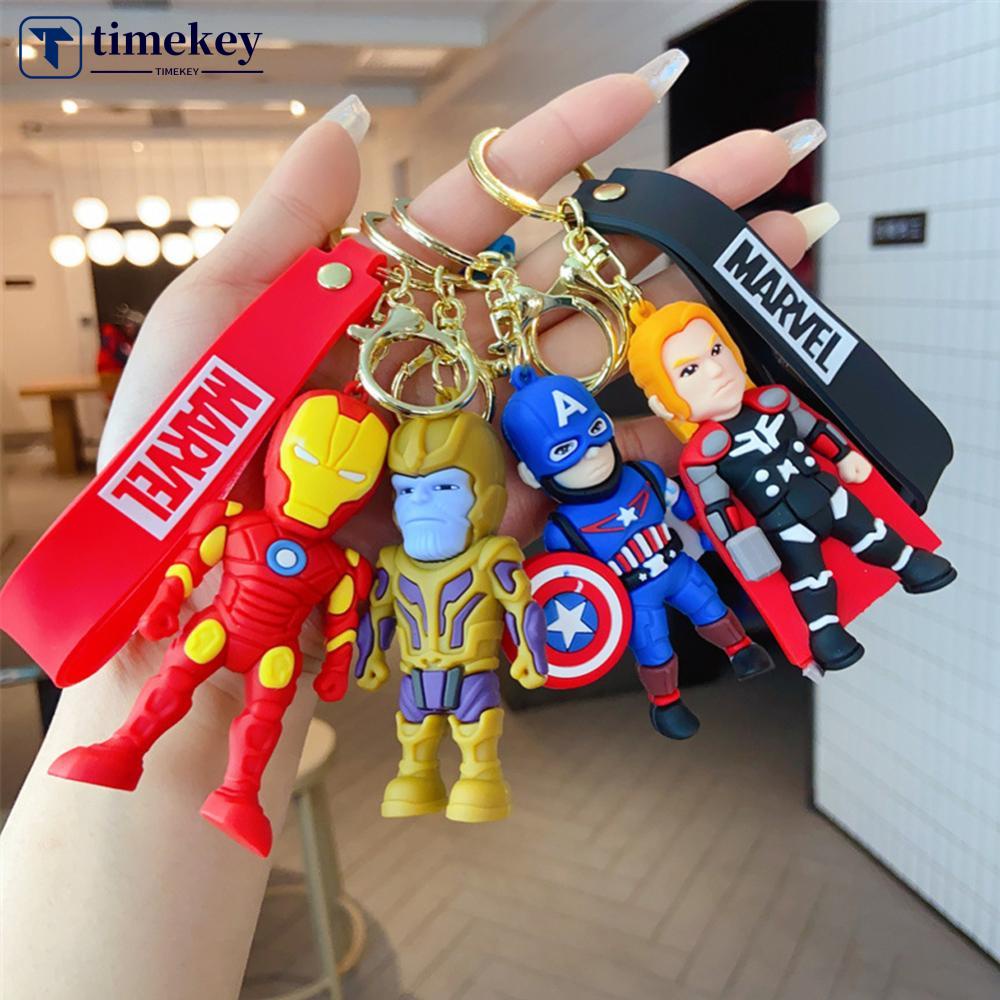 Timekey Kartun Hero Gantungan Kunci Wanita Pria Kreatif Anime Figurine Keyrings Untuk Pasangan Handbag Charms H1Z2