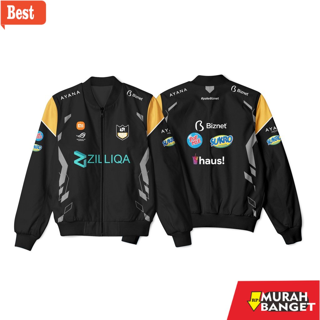 Jaket kulit pria terbaru- Jaket Bomber Gaming RRQ MELIOR 2022 TEAM SQUAD GAME