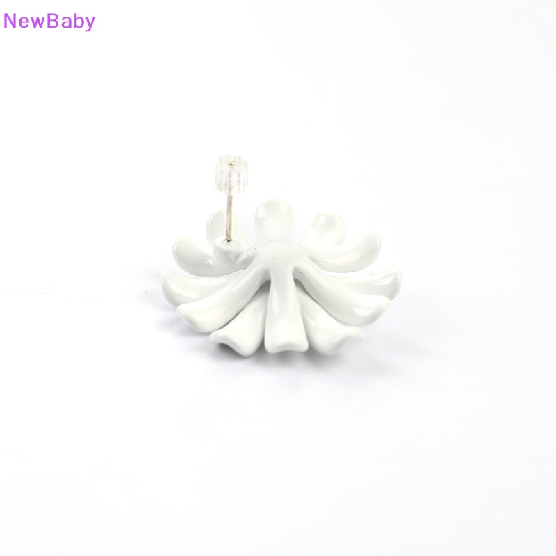 Newbaby Lucu Vintage Bunga Enamel Glaze Stud Anting Wanita Fashion Asimetris Daisy ID