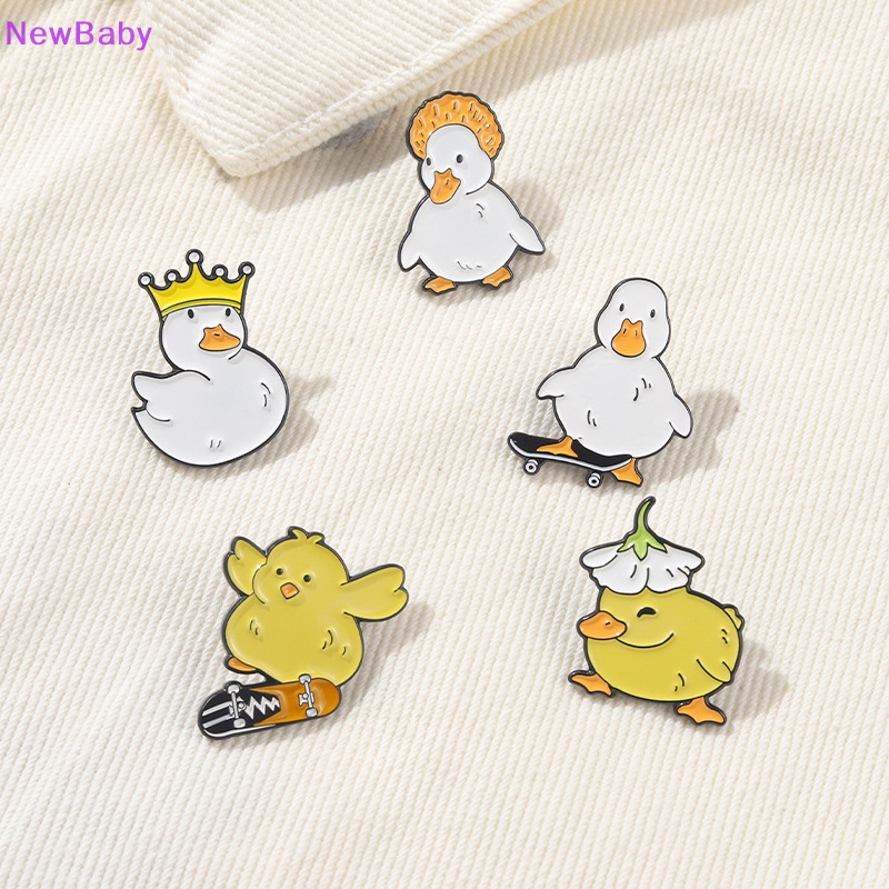 Newbaby Lovely Animal Enamel Pin Custom Nakal Skate Angsa Bebek Ayam Bros ID