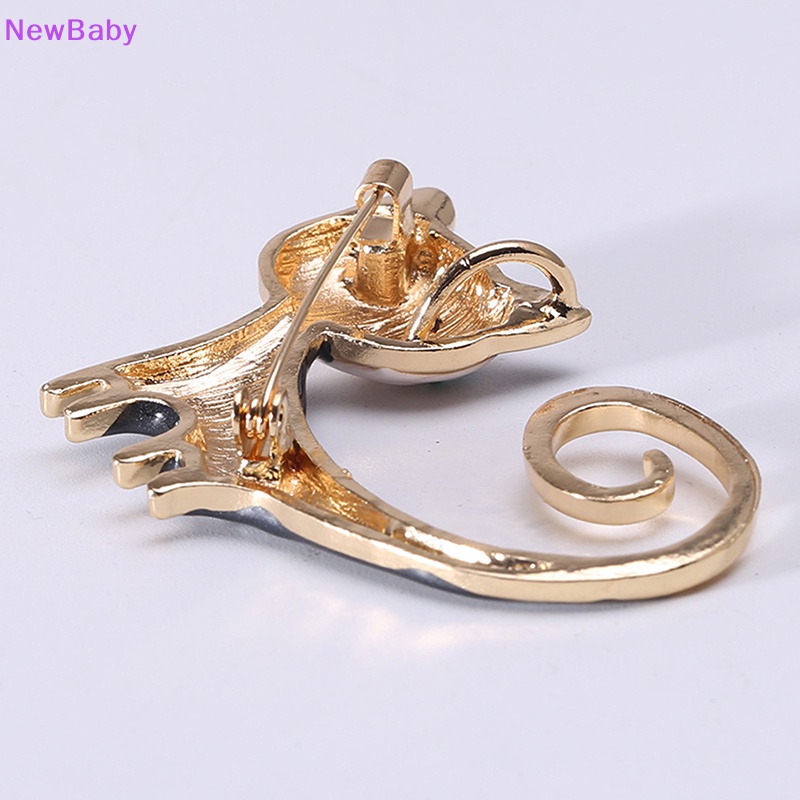 Newbaby 1pcs Enamel Lucu Kucing Bros Untuk Wanita Kitty Pin Brooch 2warna Perhiasan Hewan ID