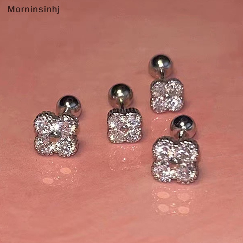 Mornin 1pasang Zirkon Anting Telinga Tulang Kuku Untuk Wanita Tulang Rawan Anting Spiral Stud Earring Tubuh Perhiasan Hadiah id