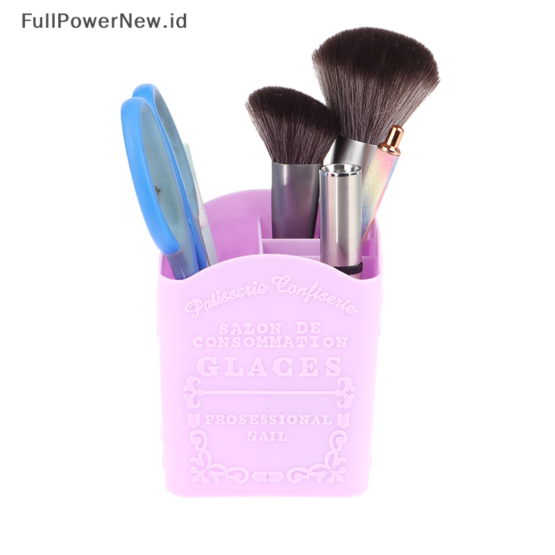 Power 4Cells Kotak Penyimpanan Nail Art Container Case Organizer Kuas Makeup Kuteks ID
