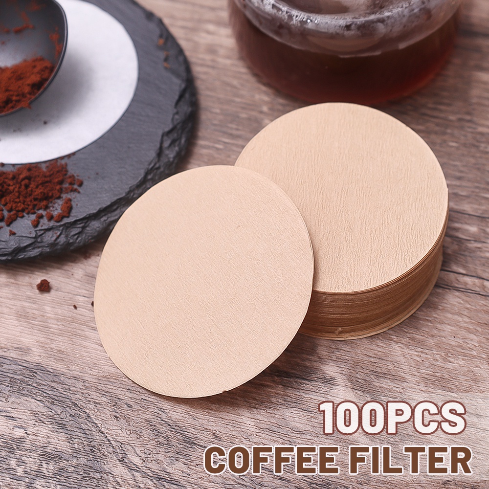 100pcs Kertas Saring Teko Kopi Moka Sekali Pakai/Saringan Kopi Tangan Bulat 56 /60mm/Paper Pulp Kayu/Aksesoris Dapur &amp; Cafe