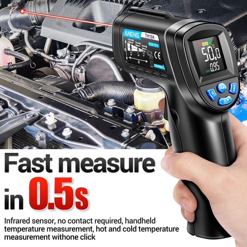POPULAR Populer Infrared Thermometer Non Kontak D:S=12:1 -58℉ Kepada1022℉ (-50℃ Kepada550℃) Pyrometer IR Digital Untuk Industri