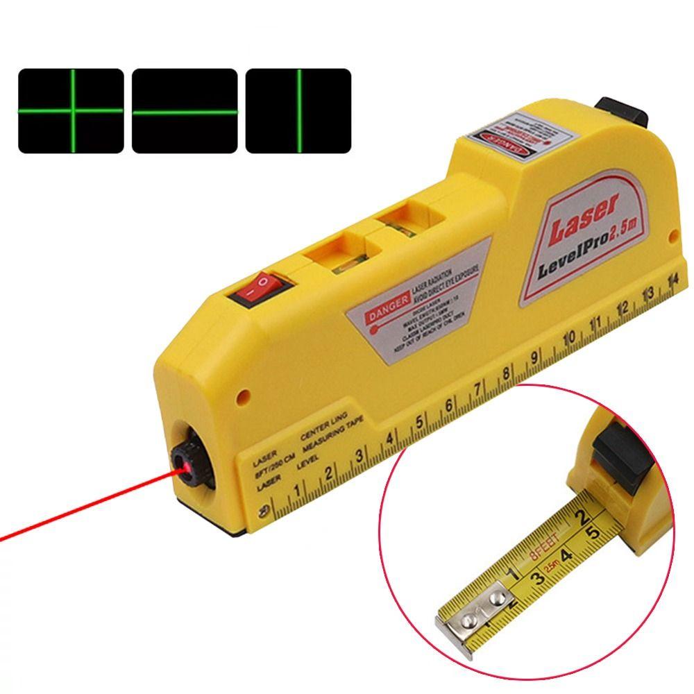 TOP Laser Level Mini Multi Fungsi Alat Ukur Tanah Dengan Bubble Aligner Ruler Gauge Waterpas