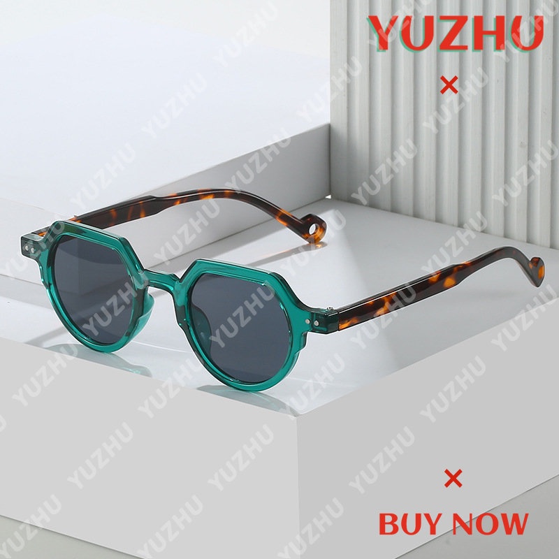 (YUZHU) Ins Gaya Bingkai Kecil Kacamata Bulat Vintage Fashion Candy Color Sunshade Sunglasses