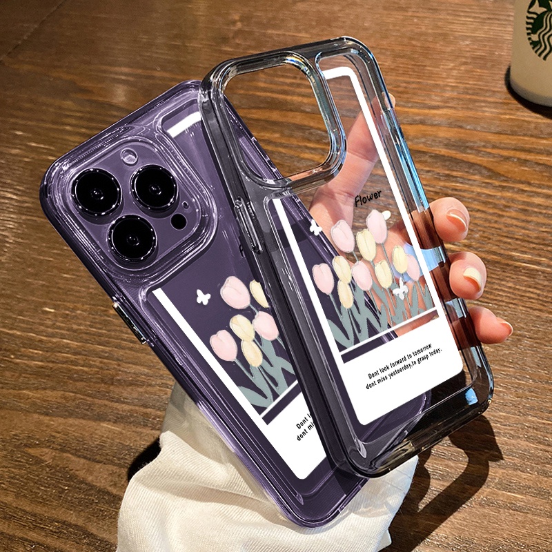 Case Kartun Bunga Untuk IPhone Kompatibel6 7 8 6Plus 7Plus 8Plus 11 14 Pro Max X XS XR 11 12 13 14 Pro Pro Max SE 2020 2022 Plating Electroplated Buttons Shockproof Cover