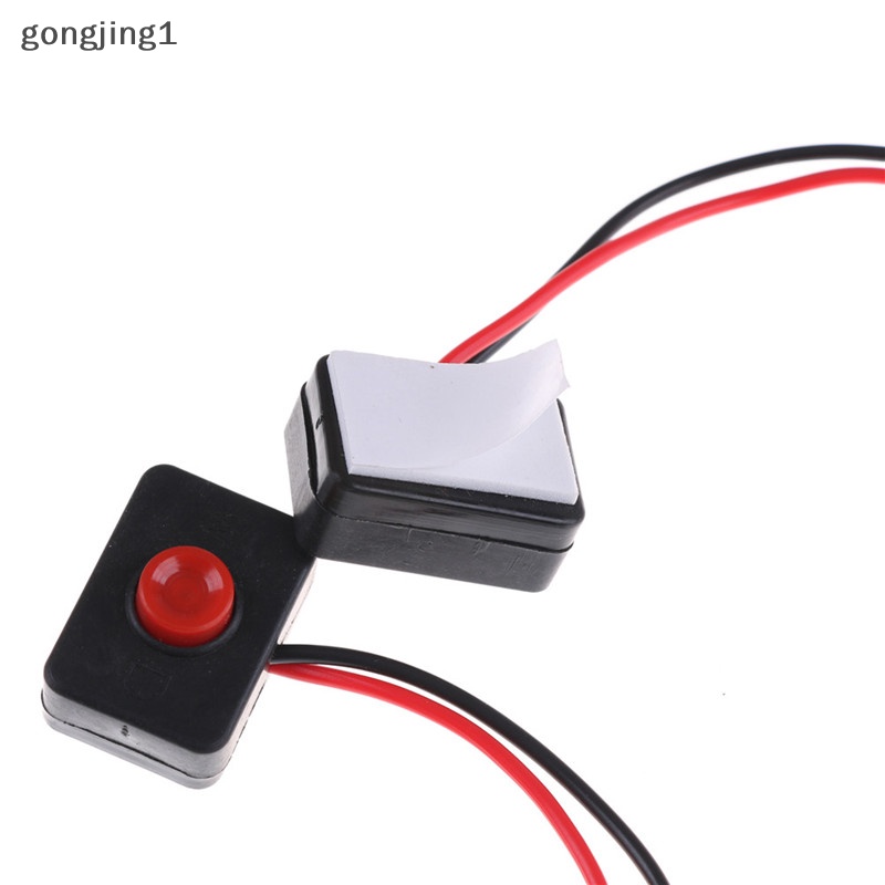 Ggg 2PCS DC 12V 2A Dasar Perekat Push Button Action Wired Switch Untuk ID Mobil