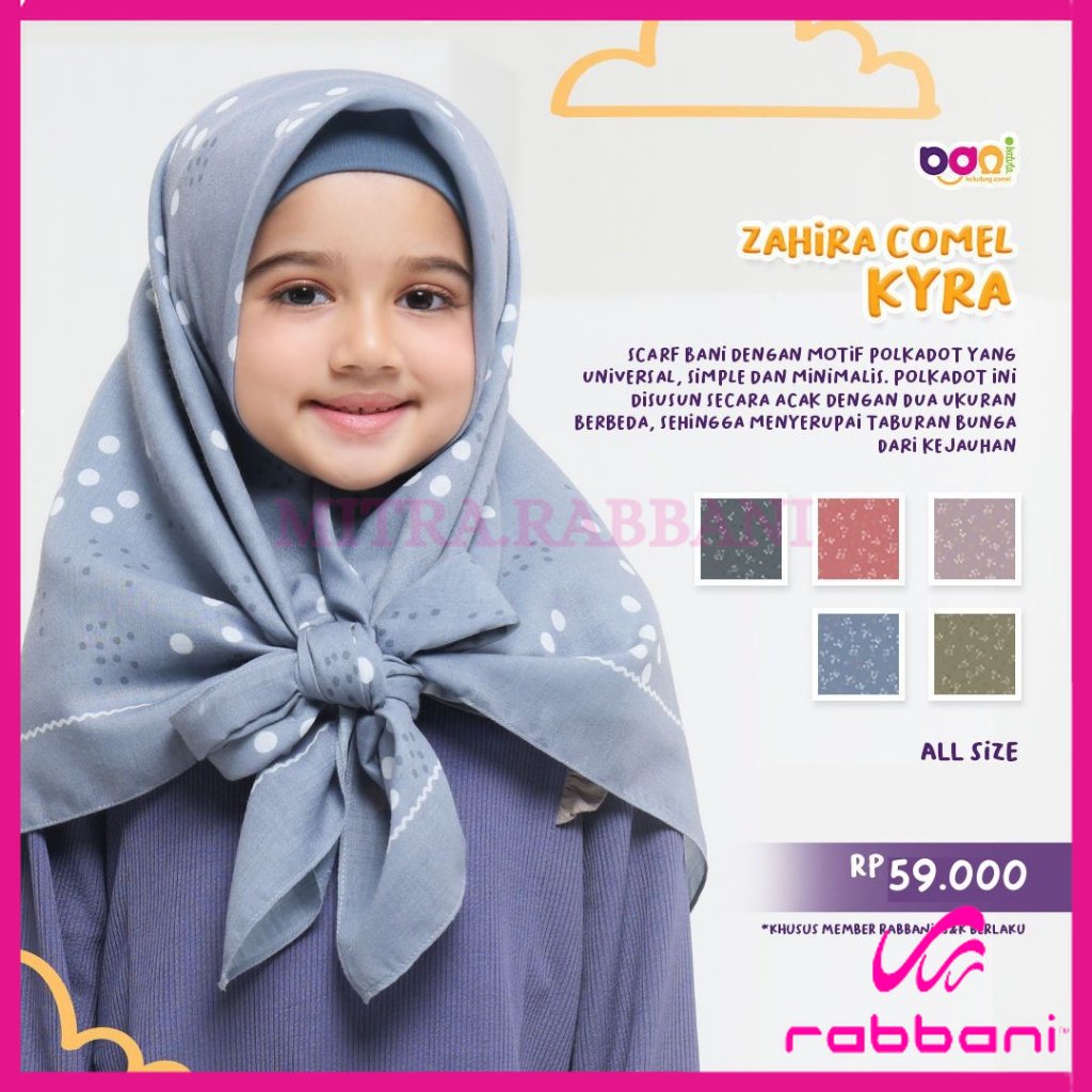 RABBANI ORI - Kerudung segitiga anak Zahira Comel Kyra | | Kerudung segitiga anak | Kerudung segitig