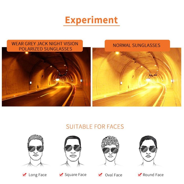 Grey jack Kacamata Anti Silau Night Vision/Kacamata Berkendara Malam
