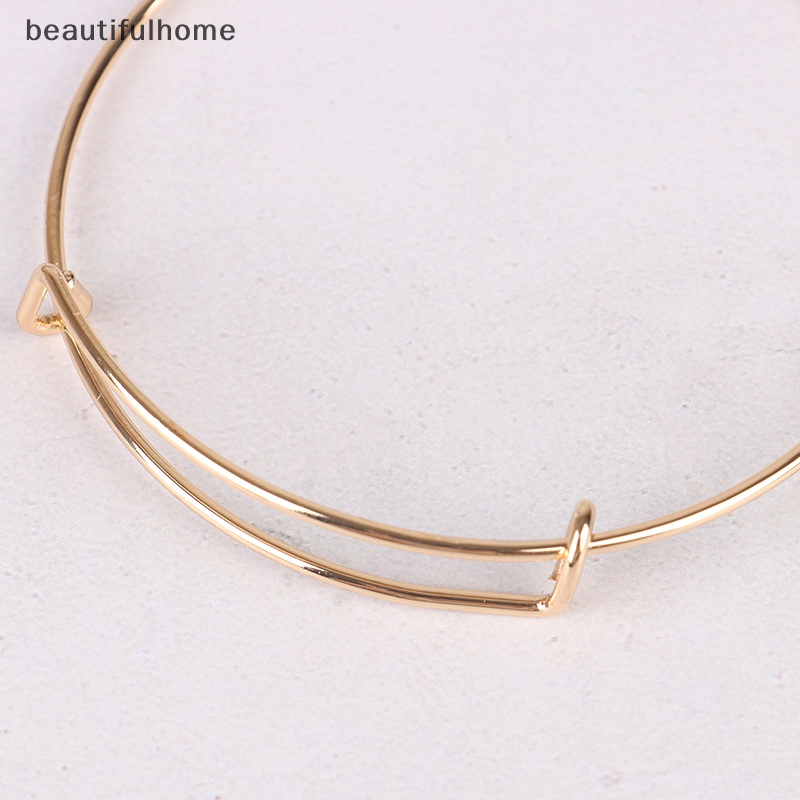 {beautifulhome} 10pcs /set Gelang Kawat Expandable Bangles Untuk Wanita 65mm Membuat Perhiasan DIY.