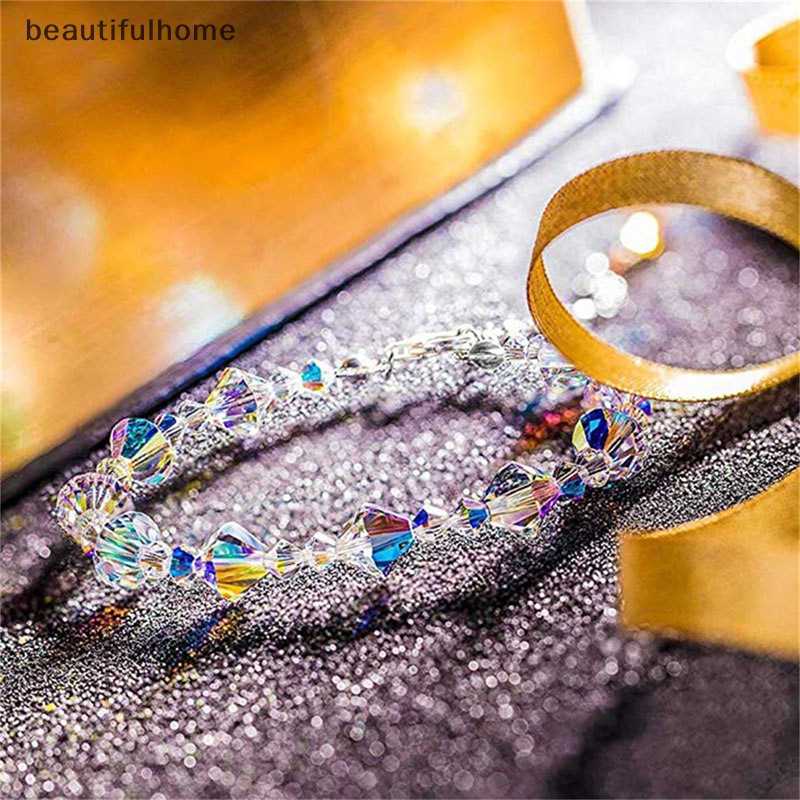 {beautifulhome} Kupu-kupu Kristal Manik-Manik Gelang Wanita Temperamen Manis Pekerjaan Tangan Gelang.